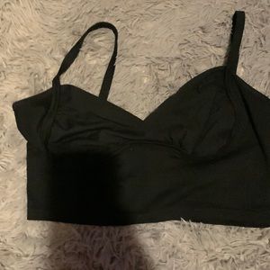 Plain black crop top shirt